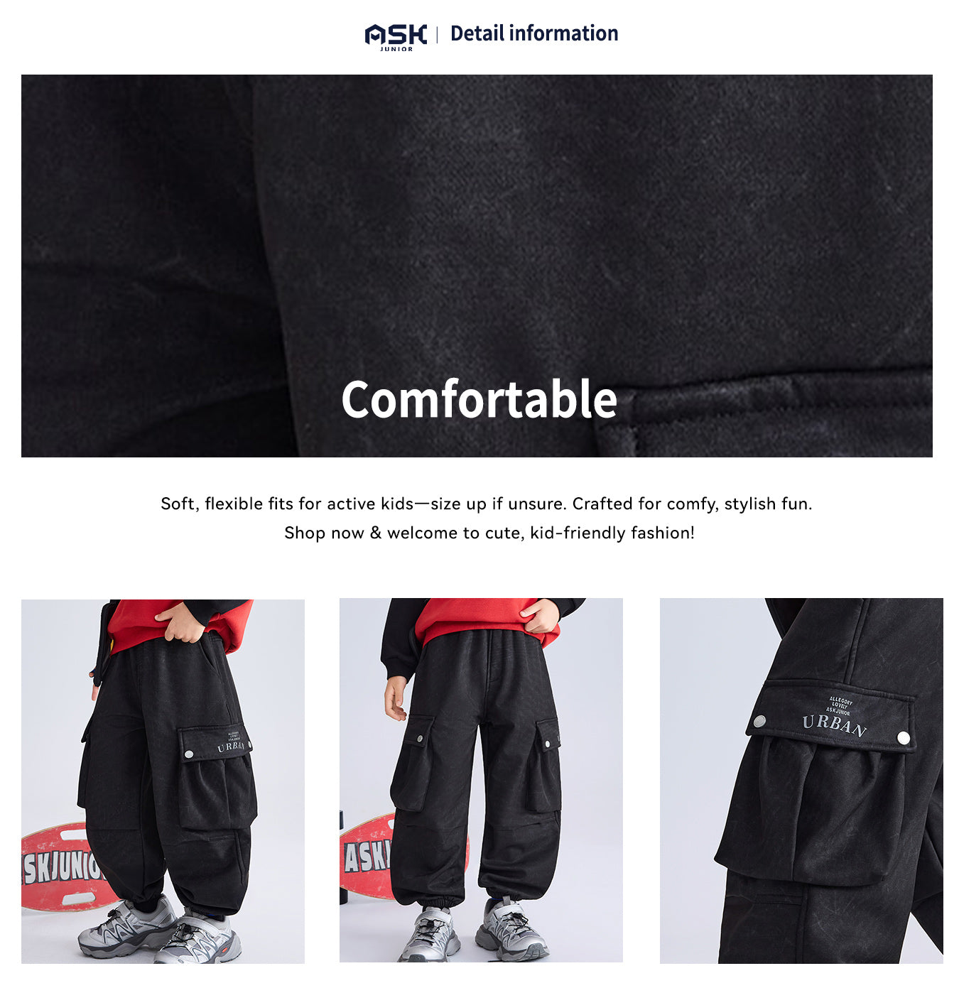 Pantalon ample en molleton intégré lavé pour garçons, pantalon chaud décontracté pour enfants pour l'automne et l'hiver