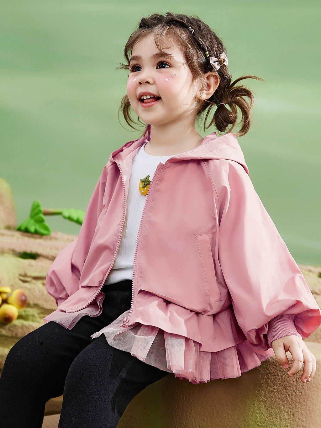 Spring/Summer Lightweight Hooded Jacket for Little Girls