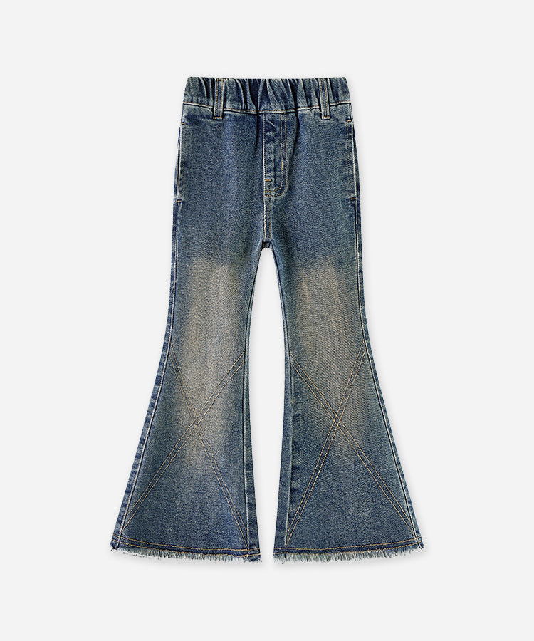 Girls Flare Jeans Elastic Waist | Stretch Denim Pants for Kids