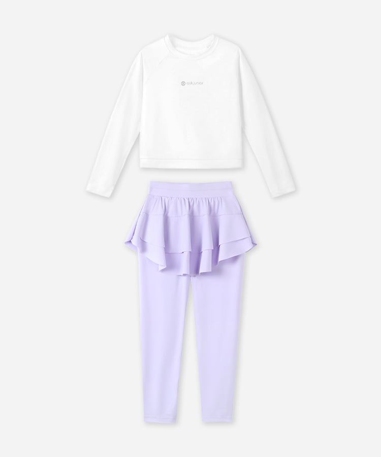 Mädchen 2-teiliges Langarmshirt- und Hosen-Set
