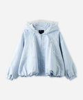 Girls Hooded Cardigan Top | Sweet Bubble Hem Peplum Jacket for Kids