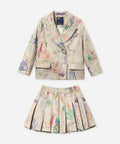 Girls Suit and Pleated Skirt Two-Piece Set