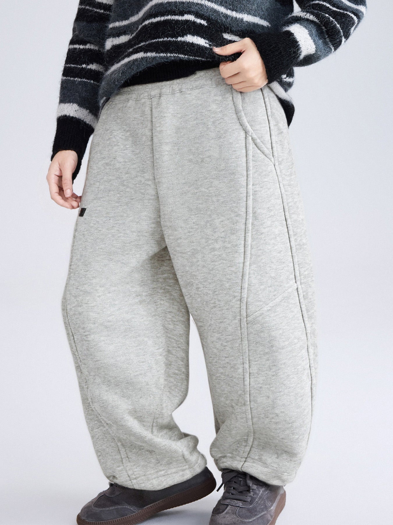 Knitted Fleece Lined Pants, Warm Thickened Casual Kids Pants for Fall Winter
