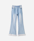 Mädchen Fleece Gefüttert Warme Flare Jeans, Lässige Stretch Kinderhose für Herbst Winter