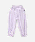 Kids Girls Lace Trim Mosquito Pants, Loose Thin Breathable Long Trousers for Summer Outdoor Play