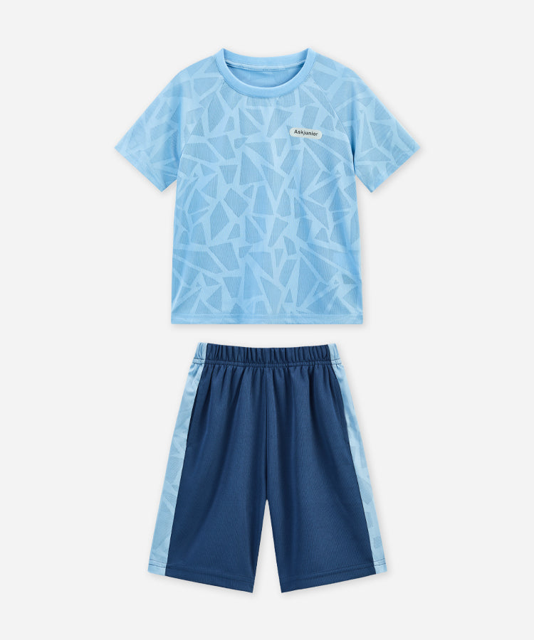 Breathable Quick Dry Kids Boys Short Set Stretchy Skin-Friendly Sports Short Suit