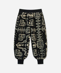 Kids Lamb Wool Jacquard Fleece Lined Lantern Pants for Fall Winter