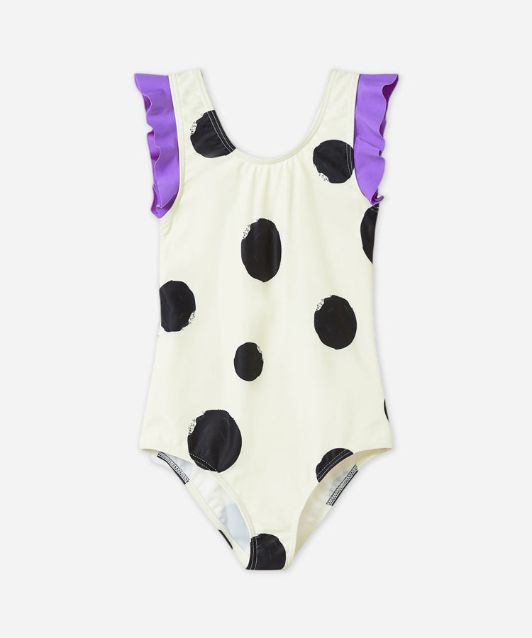 Kids Girls One Piece Swimsuit Flutter Sleeve Training Swim Suit