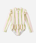 Kids Girls Long Sleeve One Piece Swimsuit