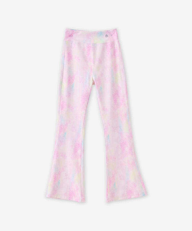 Kids Girls Trendy Printed Flared Yoga Pants, High Elastic Lightweight Casual Sports Long Pants
