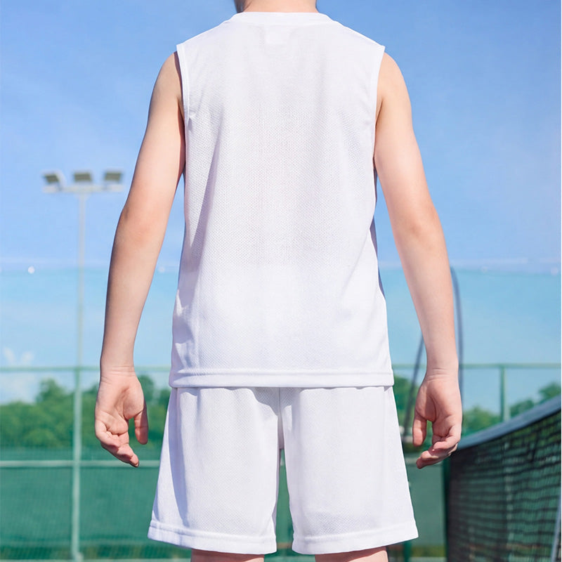 Jungen Mesh-Trainingsanzug Cool Feeling Schnelltrocknendes Ärmelloses Top & Shorts Set