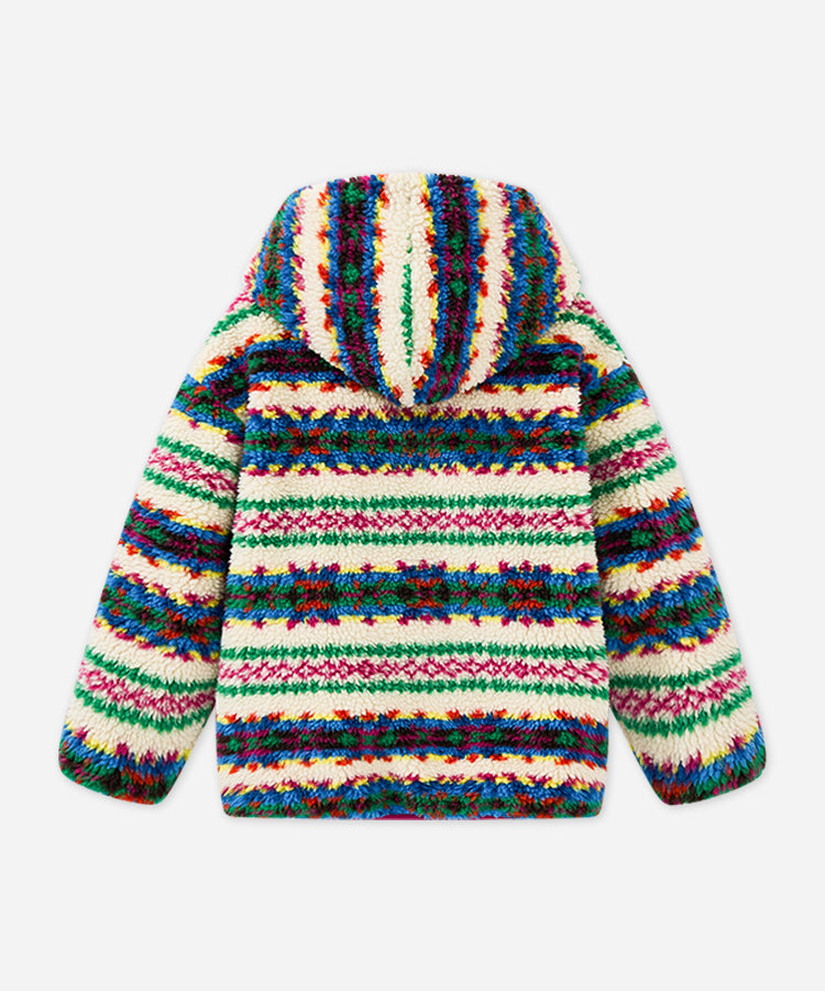 Kapuzen-Teddyfleece-Fair-Isle-Jacke