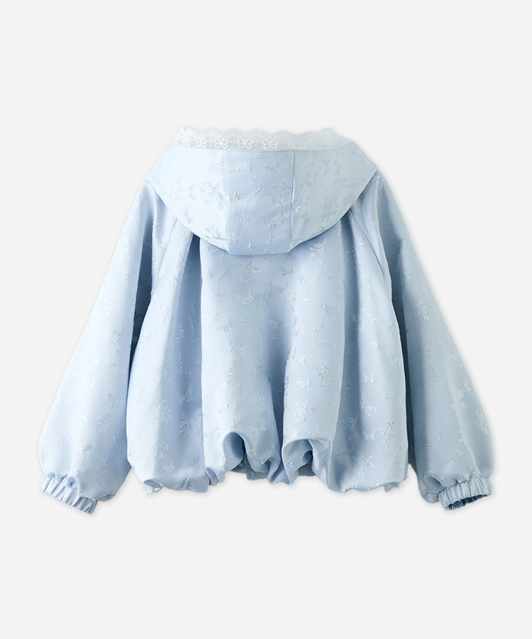 Girls Hooded Cardigan Top | Sweet Bubble Hem Peplum Jacket for Kids