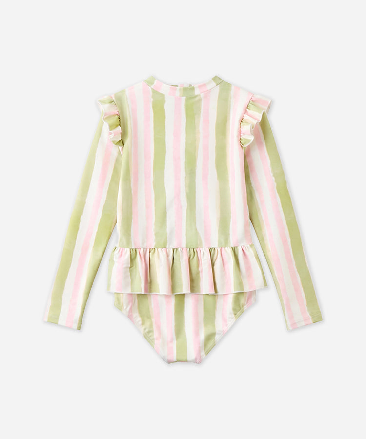 Kids Girls Long Sleeve One Piece Swimsuit