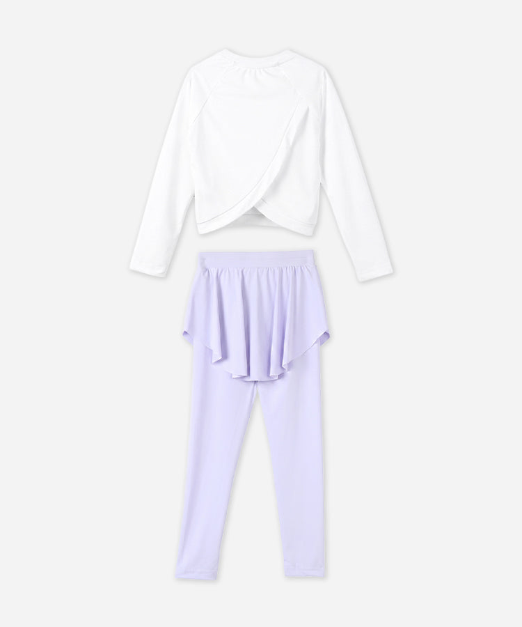 Mädchen 2-teiliges Langarmshirt- und Hosen-Set