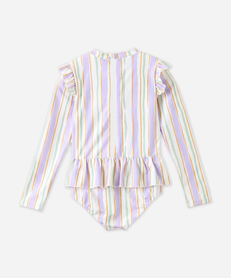 Kids Girls Long Sleeve One Piece Swimsuit