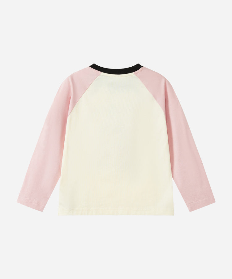 100% Cotton Kids Long Sleeve Top | Raglan Sleeve Cat Print T-Shirt | Soft Kids Clothes