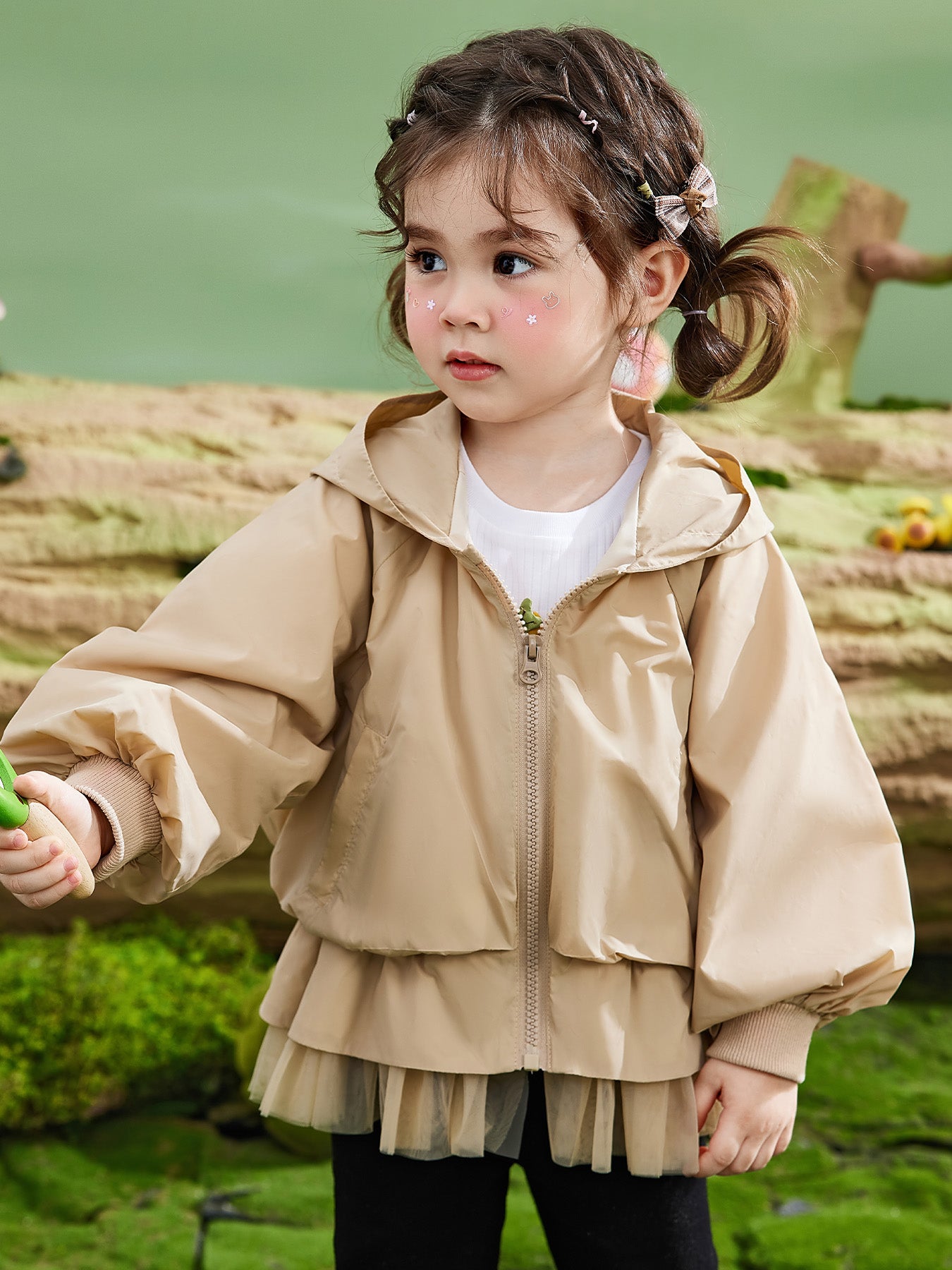 Spring/Summer Lightweight Hooded Jacket for Little Girls