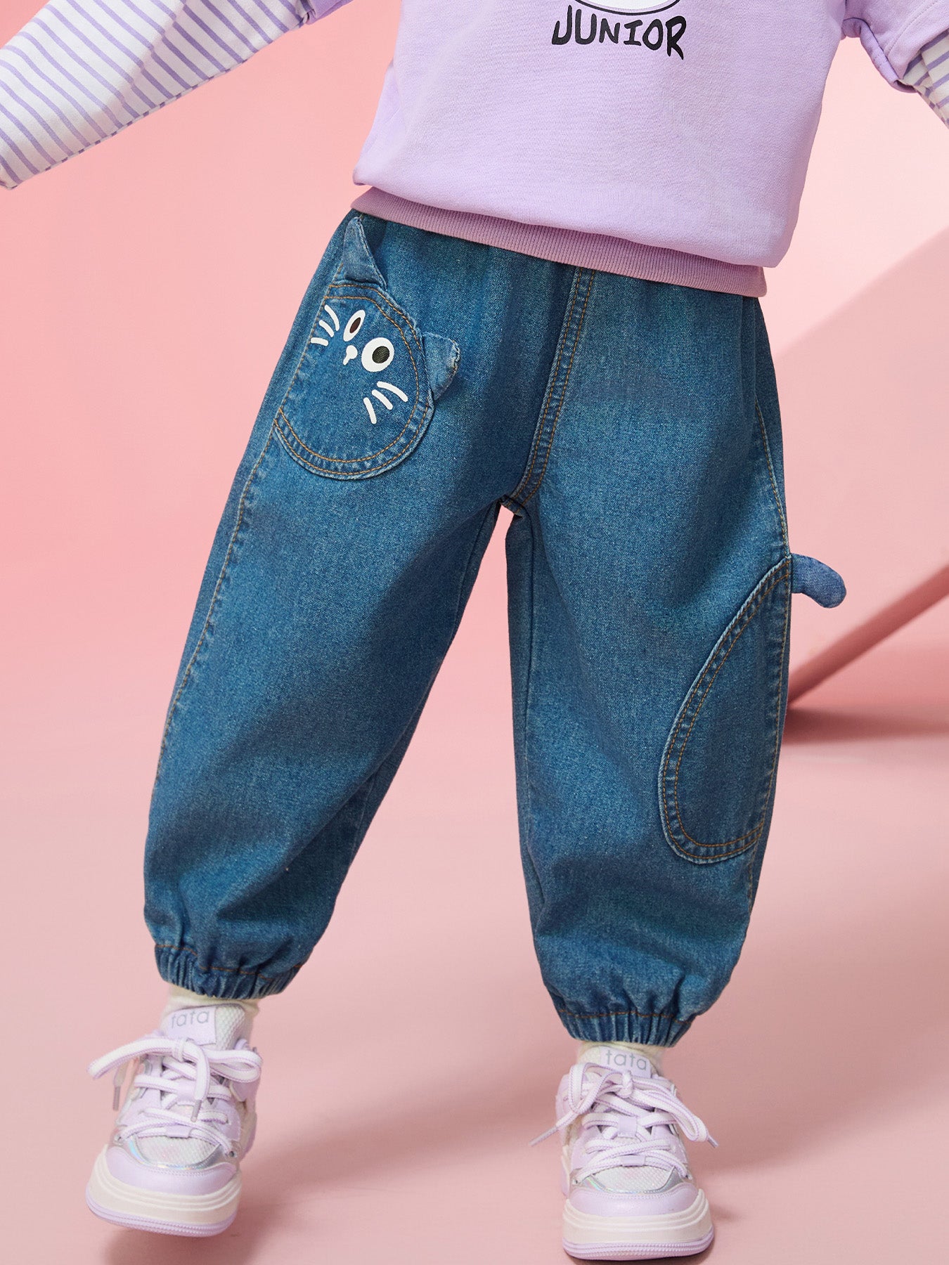Three-dimensional Cat Ears Children's Jeans