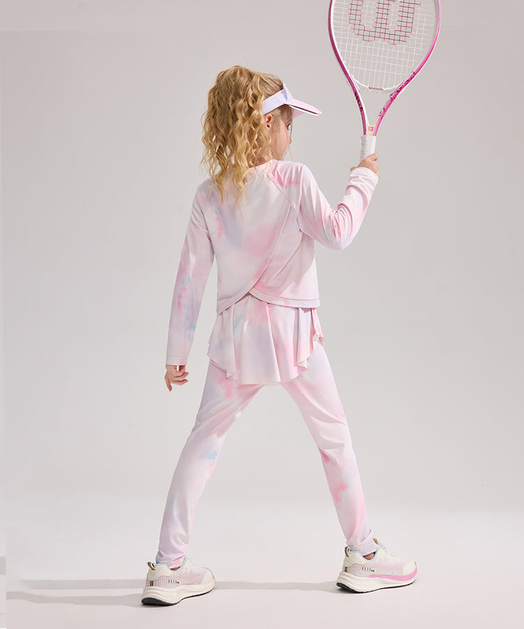 Mädchen 2-teiliges Langarmshirt- und Hosen-Set
