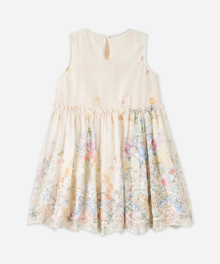 Ärmelloses Kinderkleid Rundhals Lässiges Mädchen Alltags-Kleid