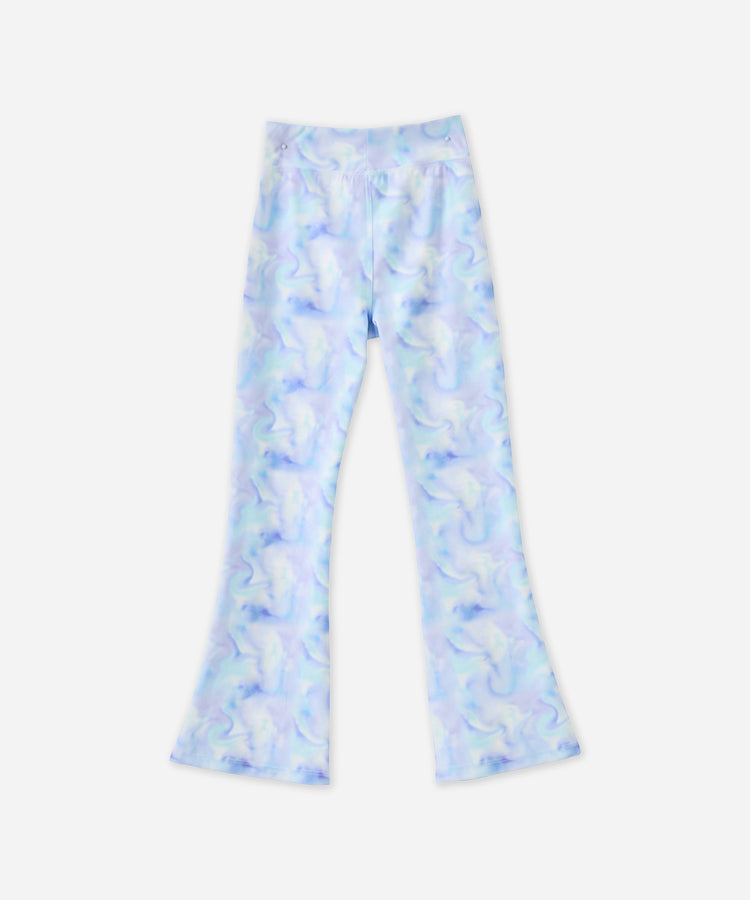 Kids Girls Trendy Printed Flared Yoga Pants, High Elastic Lightweight Casual Sports Long Pants