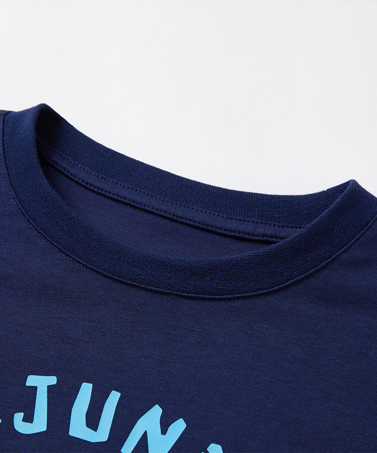 100% Cotton Kids Long Sleeve Top | Faux Layered Monster Print T-Shirt