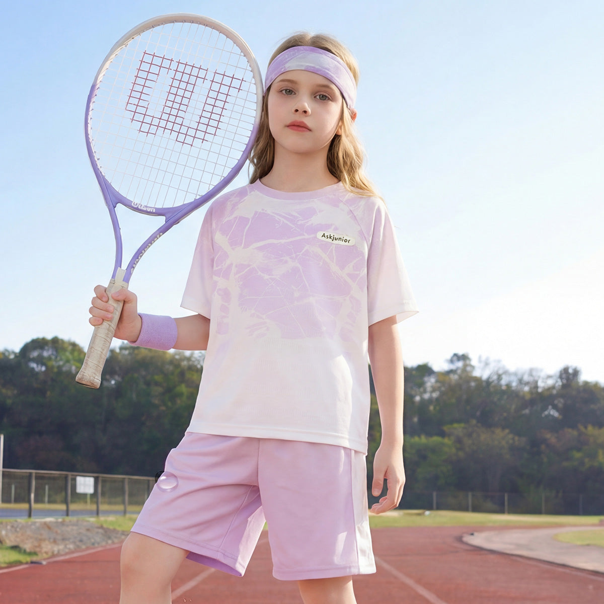Kids Short Set Quick Dry Crack Gradient Print Breathable Sports Outfit