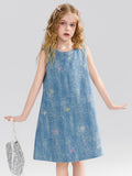 Jeanskleid für Kinder, A-Linie, ärmellos, legere Mode für Mädchen