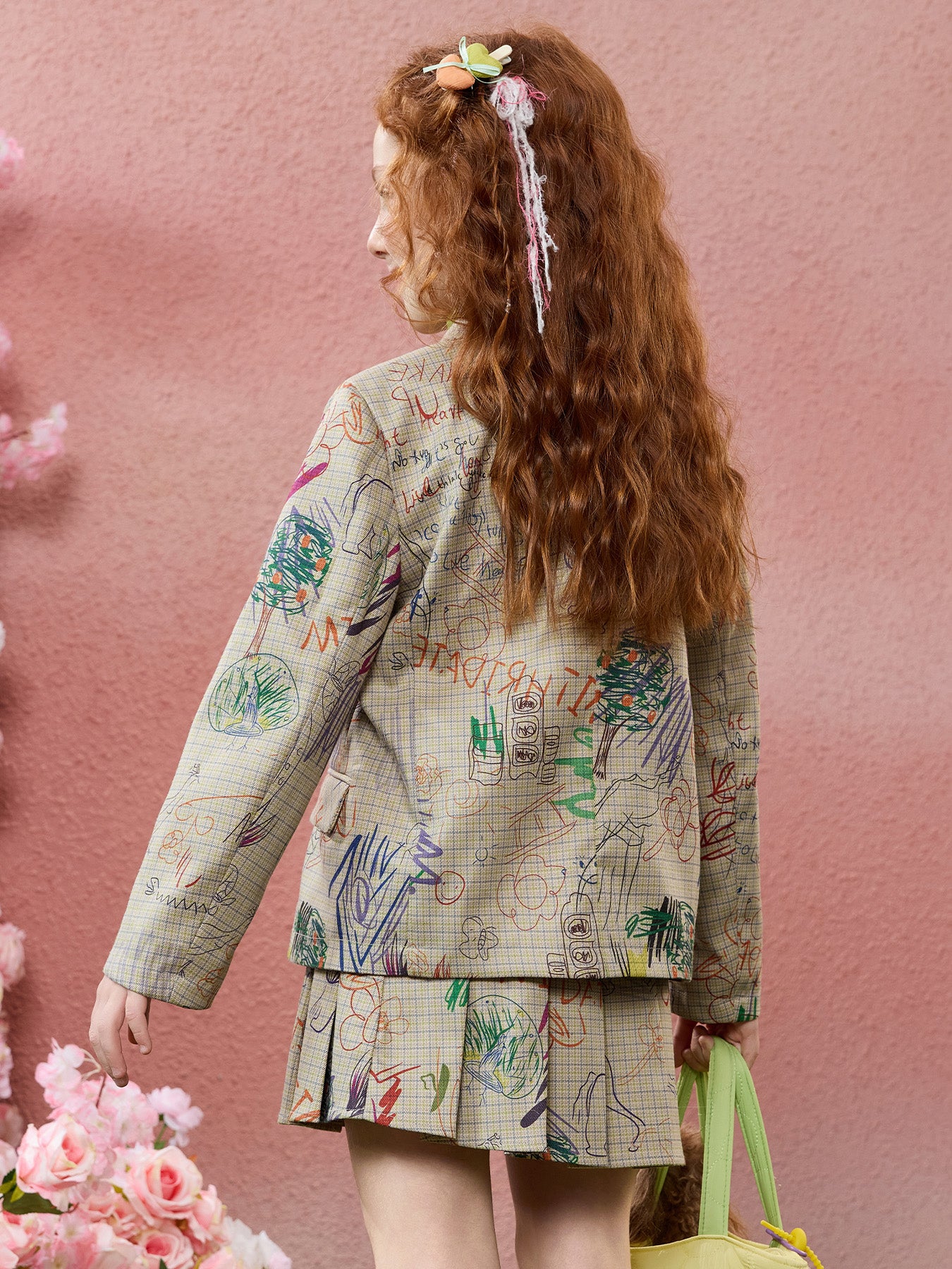 Girls Suit and Pleated Skirt Two-Piece Set