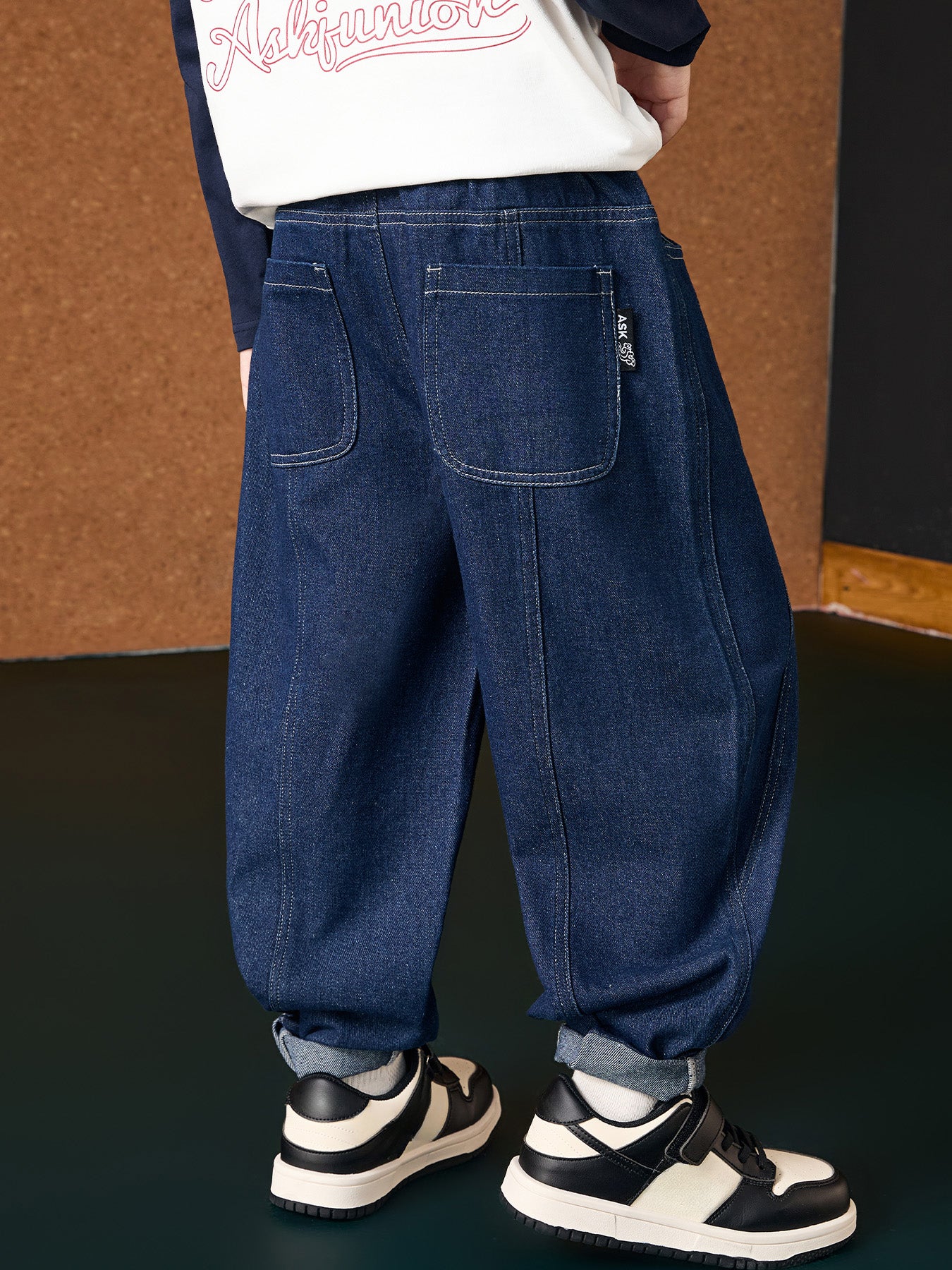 All-match Kids Boys Jeans Pants Soft Stretch Tapered Casual Trousers