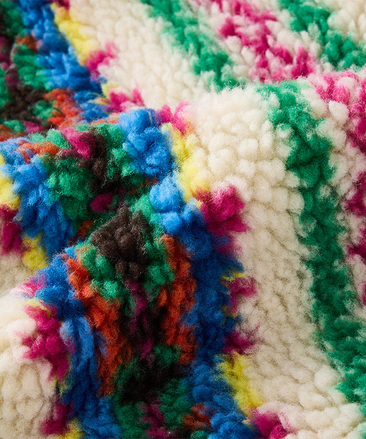 Kapuzen-Teddyfleece-Fair-Isle-Jacke