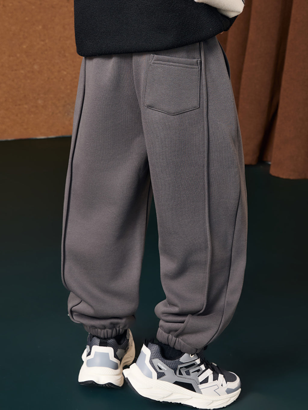 Boys Knitted Fleece Loose Pants, Thick Warm Casual Kids Pants for Fall Winter