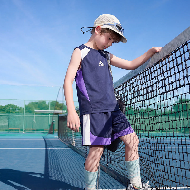Boys Mesh Tracksuit Cool Feeling Quick Dry Sleeveless Top & Shorts Set