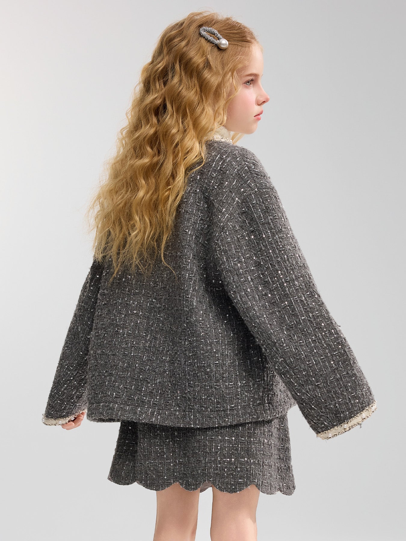 Kids Girls Tweed Coat