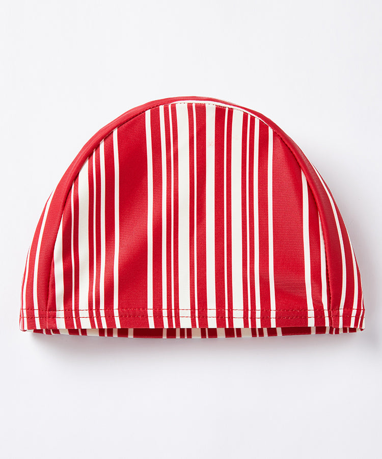 Maillot de bain une pièce sans manches à blocs de couleurs rouge et bleu pour petites filles avec bonnet de bain assorti