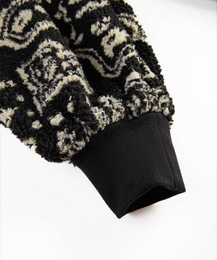 Kids Lamb Wool Jacquard Fleece Lined Lantern Pants for Fall Winter