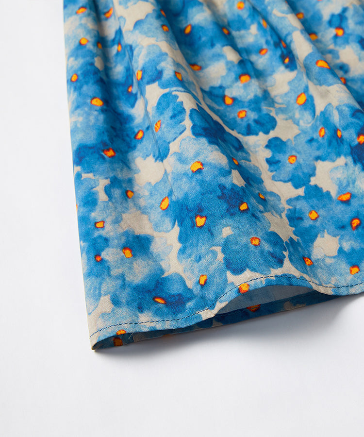 100% Cotton Ink Print Girls Fly Sleeve Girls Dress