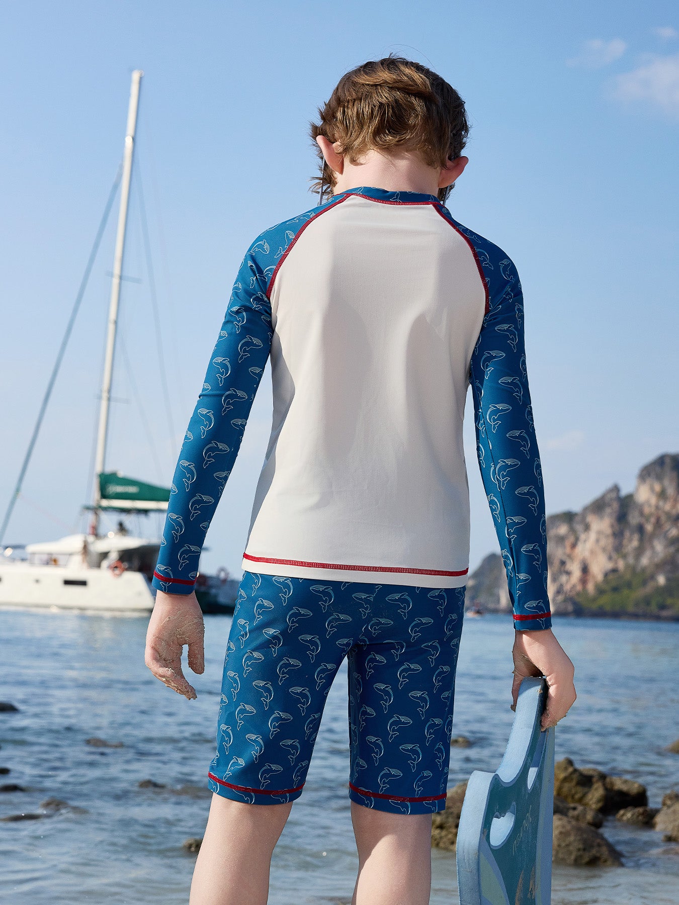 Kids Boys Sun Protection Quick Dry Stretch 2-Piece Swimwear Set