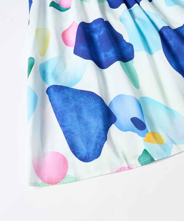 Süßes Flatterärmel-Kinderkleid 100% Baumwolle Atmungsaktives Mädchen Freizeitkleid
