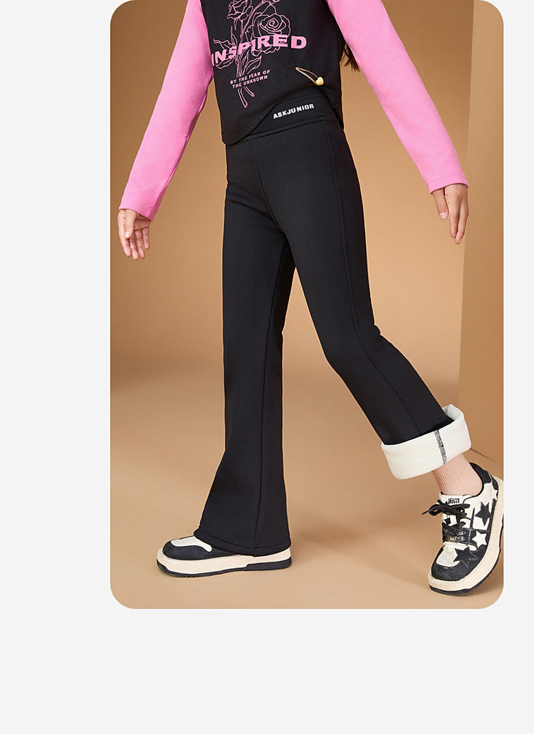 Girls Fleece-lined Thickened Pants