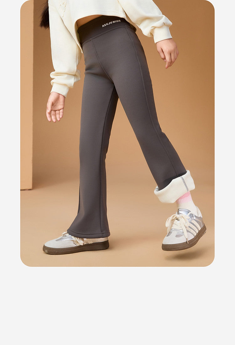 Girls Fleece-lined Thickened Pants